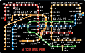 台北捷運路網圖悠遊卡-黑
