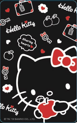 HELLO KITTY黑系悠遊閃卡-APPLE
