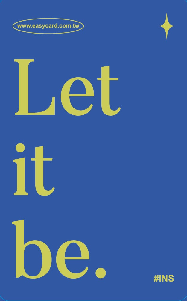 ins風悠遊卡-Let it be(藍x黃)