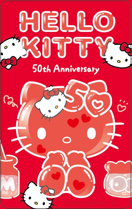 HELLO KITTY50TH悠遊卡-clear red