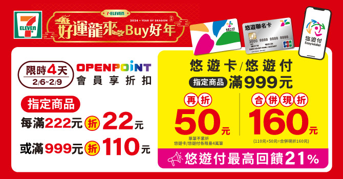 財運龍來 春節悠遊付天天抽$8888紅包