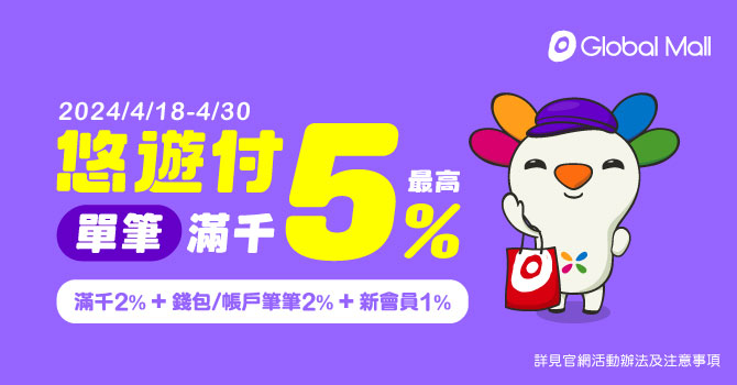 【環球購物中心】滿千最高回饋5%