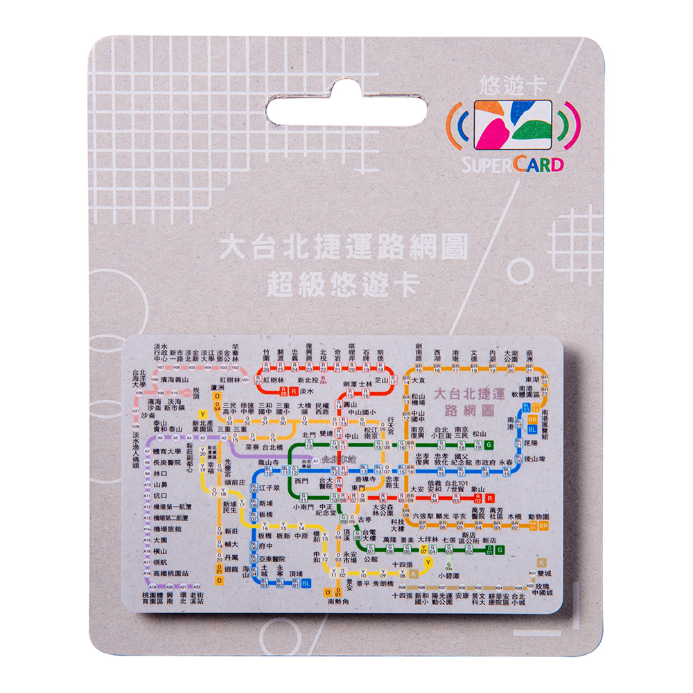 大台北捷運路網圖Supercard悠遊卡-灰