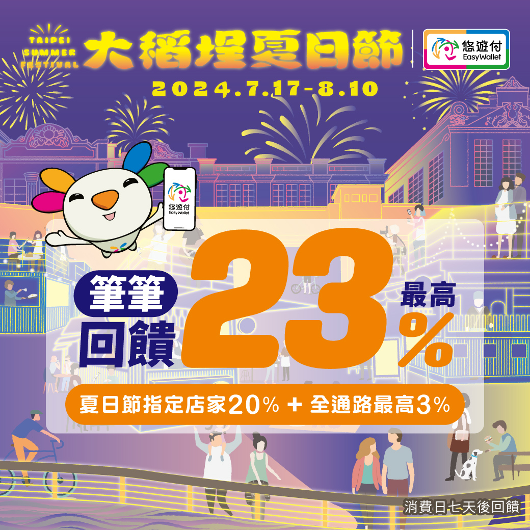 大稻埕夏日節登場 悠遊付筆筆最高享23%回饋