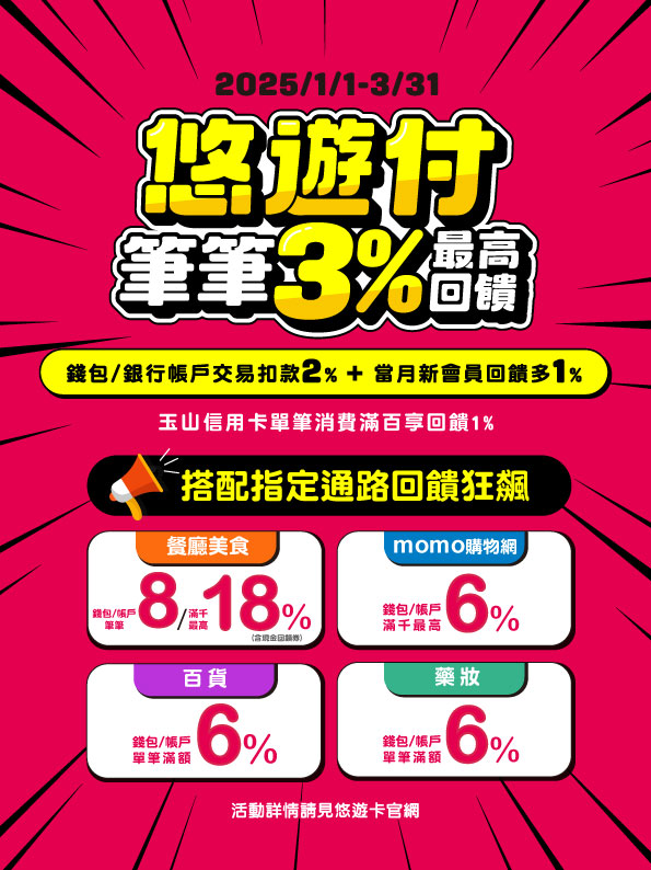 2025新春狂歡 悠遊付讓你吃喝玩樂賺不停