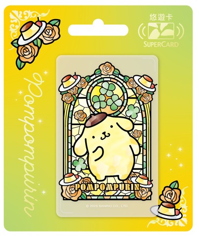 三麗鷗彩繪玻璃SUPERCARD悠遊卡-布丁狗