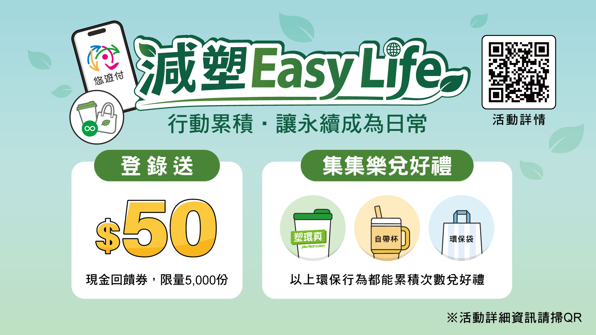 環境部攜手悠遊付推「減塑Easy Life」環保行動享多重回饋