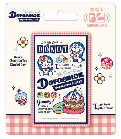 哆啦A夢 甜甜圈系列Supercard悠遊卡-love donut
