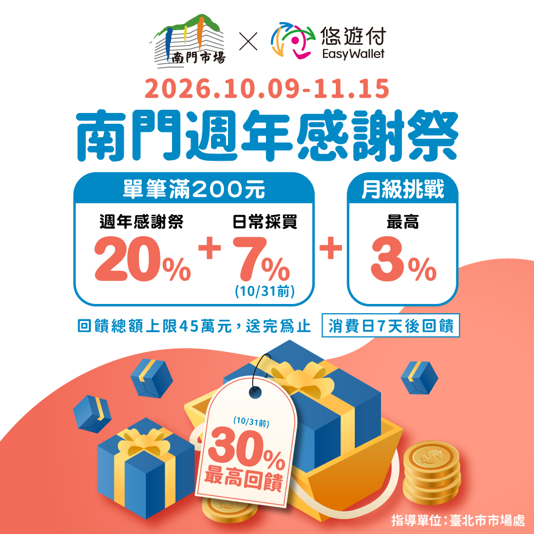 南門市場週年感謝祭熱鬧登場 最高30%回饋金等你拿
