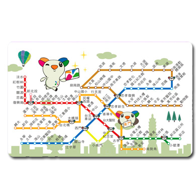 台北捷運路線圖悠遊卡-全新版