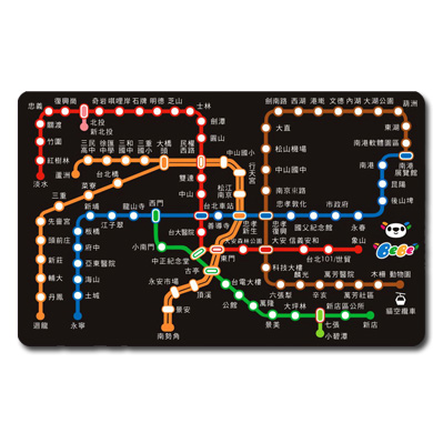 NEW台北捷運路線圖悠遊卡-時尚黑