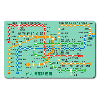 2015台北捷運路線圖悠遊卡-綠